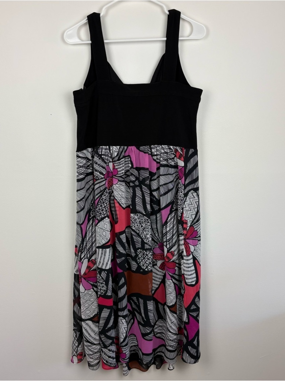 Lane Bryant Black Tank Dress with Pink & White Floral Skirt 14/16 - Picture 6 of 10